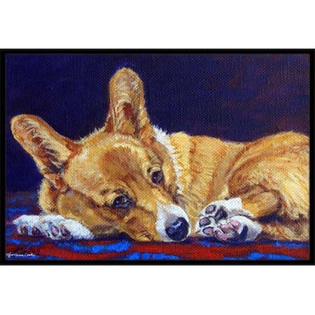 Carolines Treasures Carolines Treasures 7320MAT Corgi Blue Lonesome Indoor & Outdoor Mat; 18 x 27 in. 7320MAT